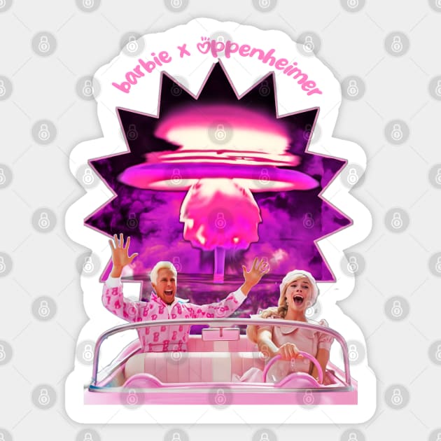 Geek Chic Meets Glamour barbiexoppenheimer Sticker by Fadedstar